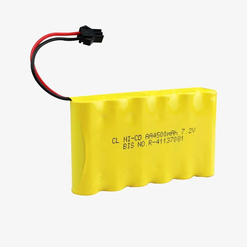 4500mAh 7.2v AA Cell Battery Pack with SM Connector for Cordless Phone, Toys, Car, DIY Project Battery