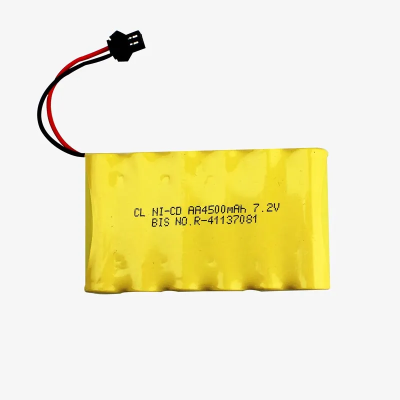 4500mAh 7.2v AA Cell Battery Pack with SM Connector for Cordless Phone, Toys, Car, DIY Project Battery