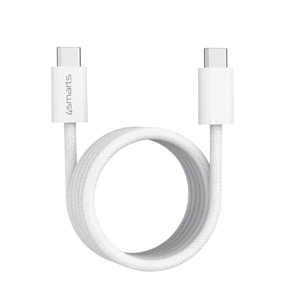 4smarts Magnetisk RollUp USB-C til USB-C Kabel 100W PD - 1.5m - Hvid