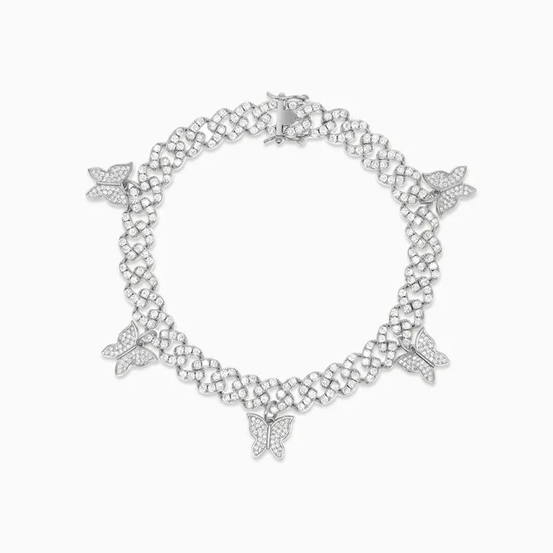 Alluring Butterflies Cuban Anklet