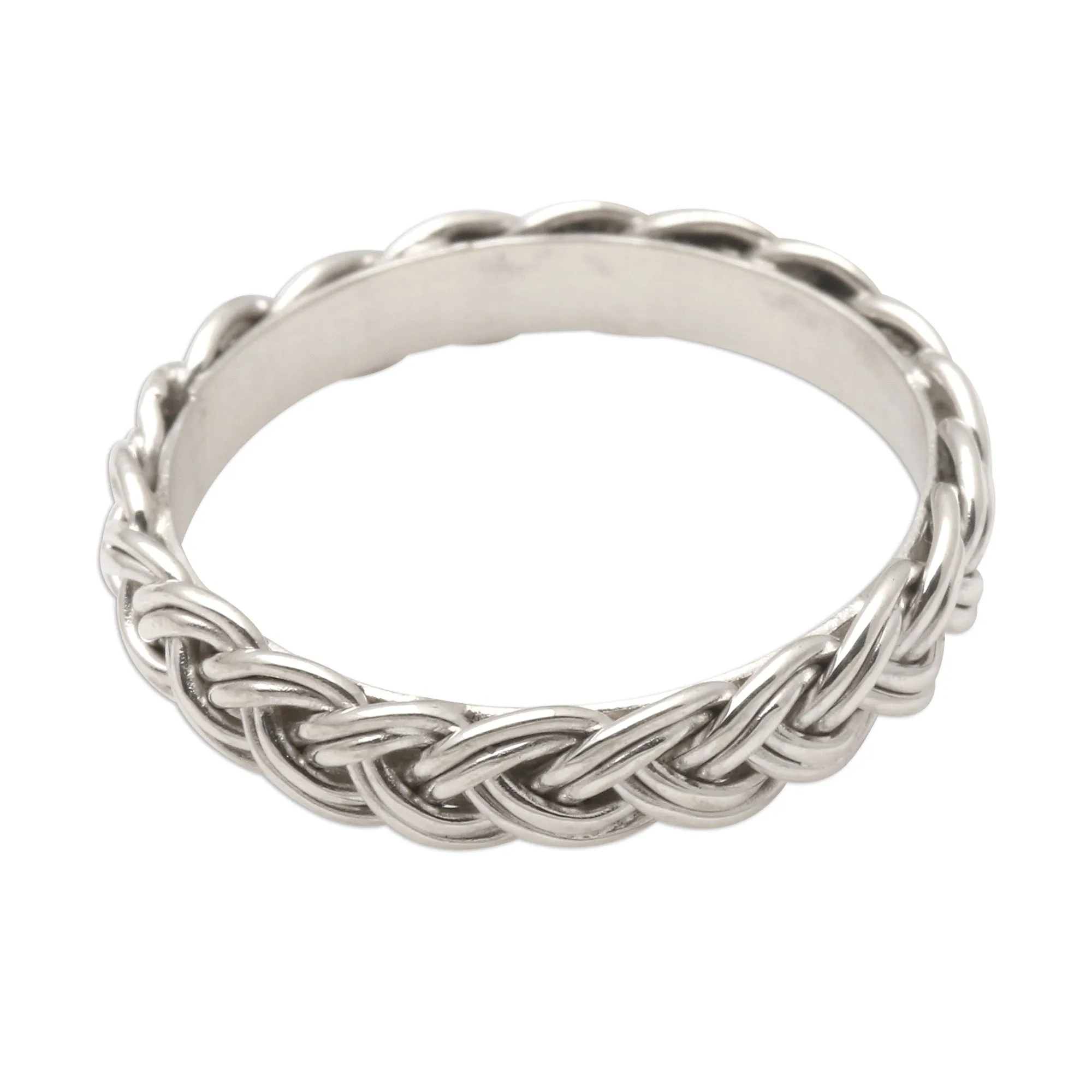 Amlapura Braid Braided Sterling Silver Band RIng for Women