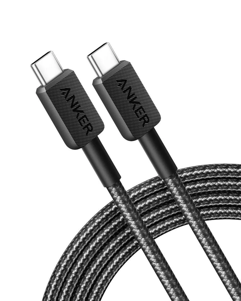 Anker 322 USB-C to USB-C Cable 60W Braided (1.8m/6ft) -Black