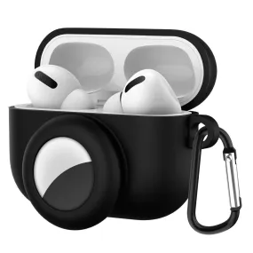 Apple Airpods Pro Cover m. Karabinhage & AirTag Holder - Sort