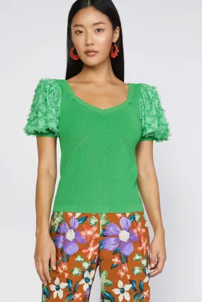 Apple Green Puff S/S Top