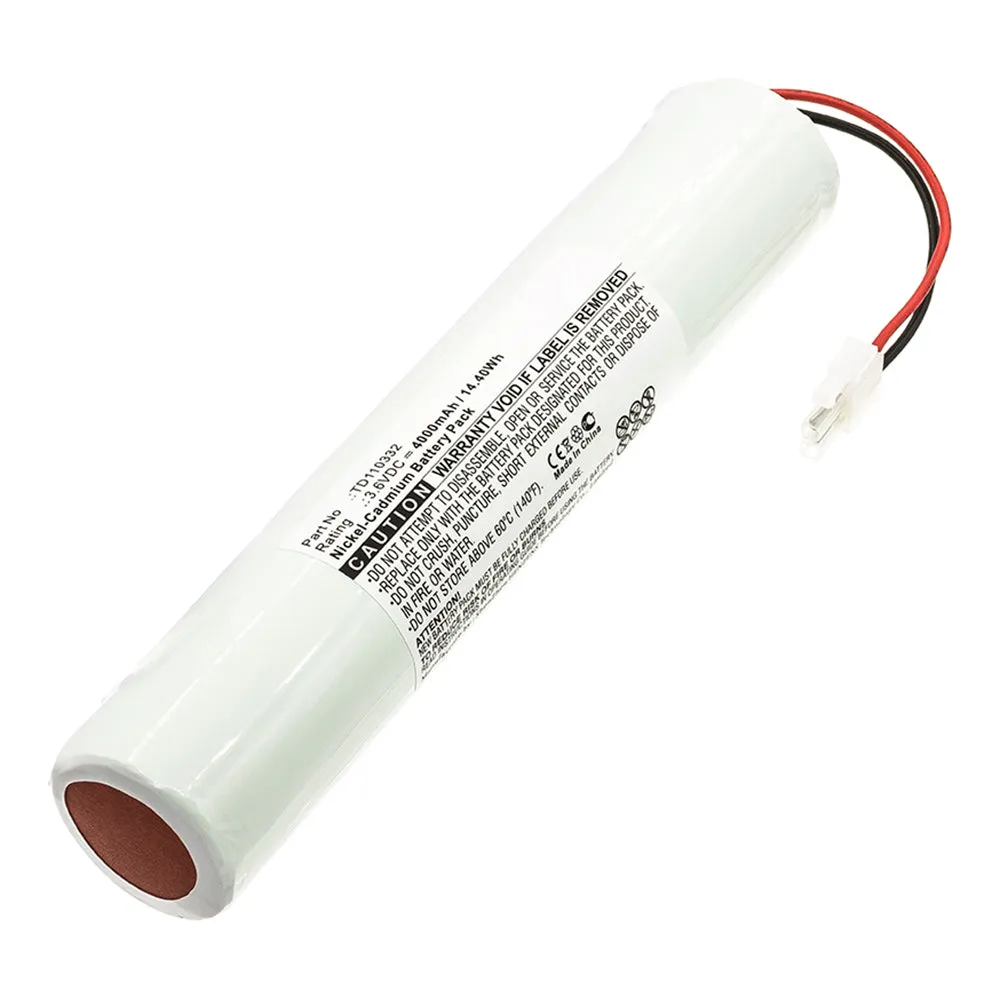 Batteries N Accessories BNA-WB-C13332 Emergency Lighting Battery - Ni-CD, 3.6V, 4000mAh, Ultra High Capacity - Replacement for Schneider TD110332 Battery