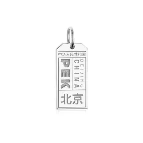 Beijing China PEK Luggage Tag Charm Silver