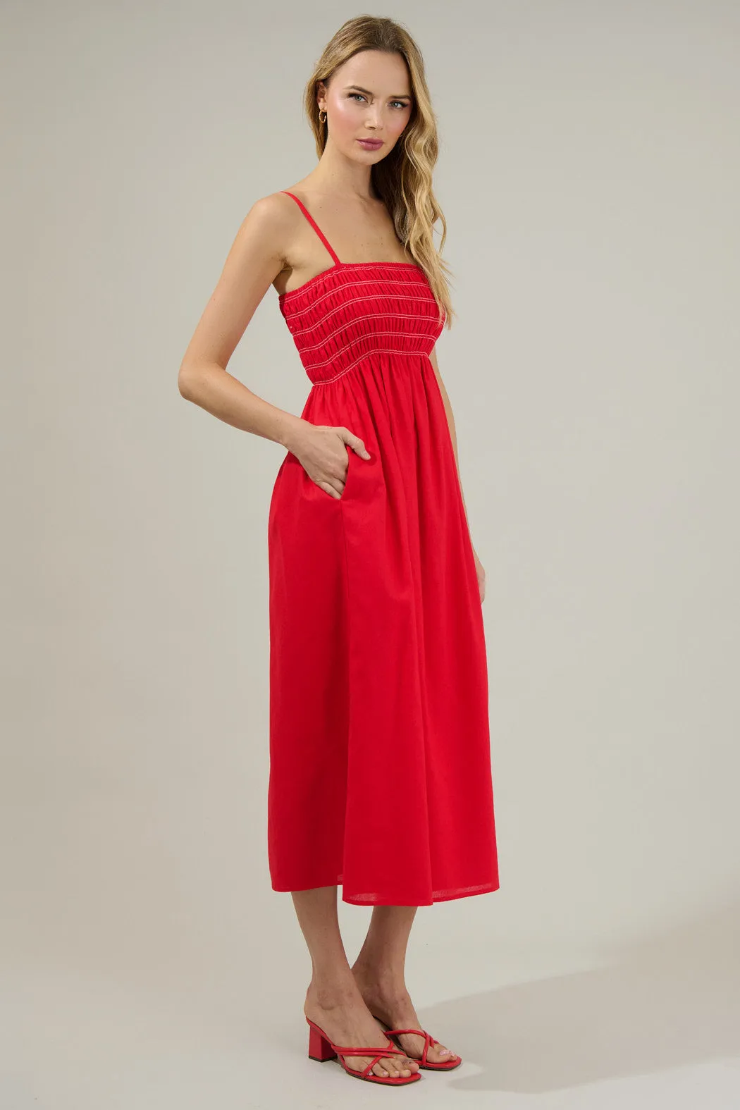 Blair Bartlett Smocked Midi Dress