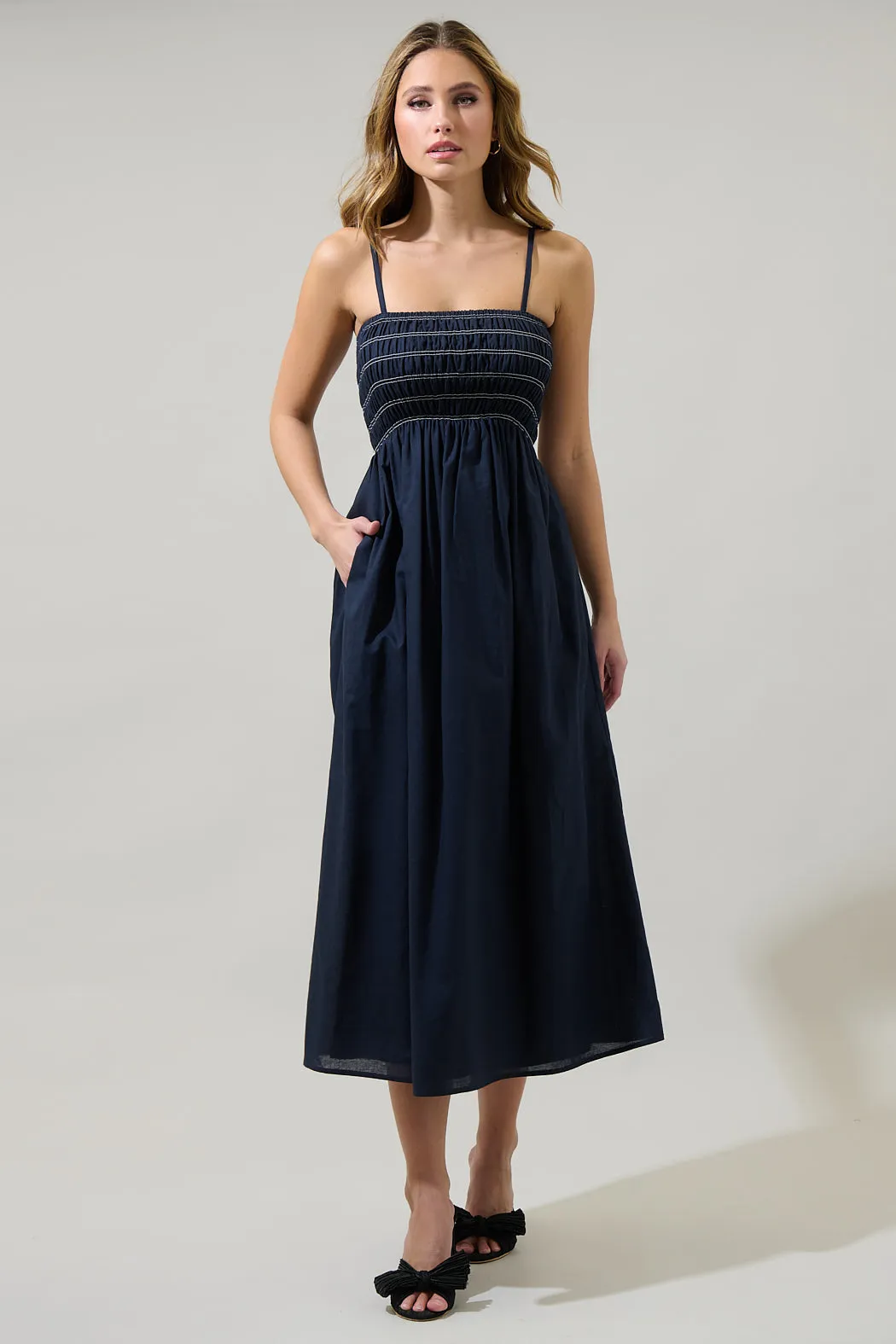 Blair Bartlett Smocked Midi Dress