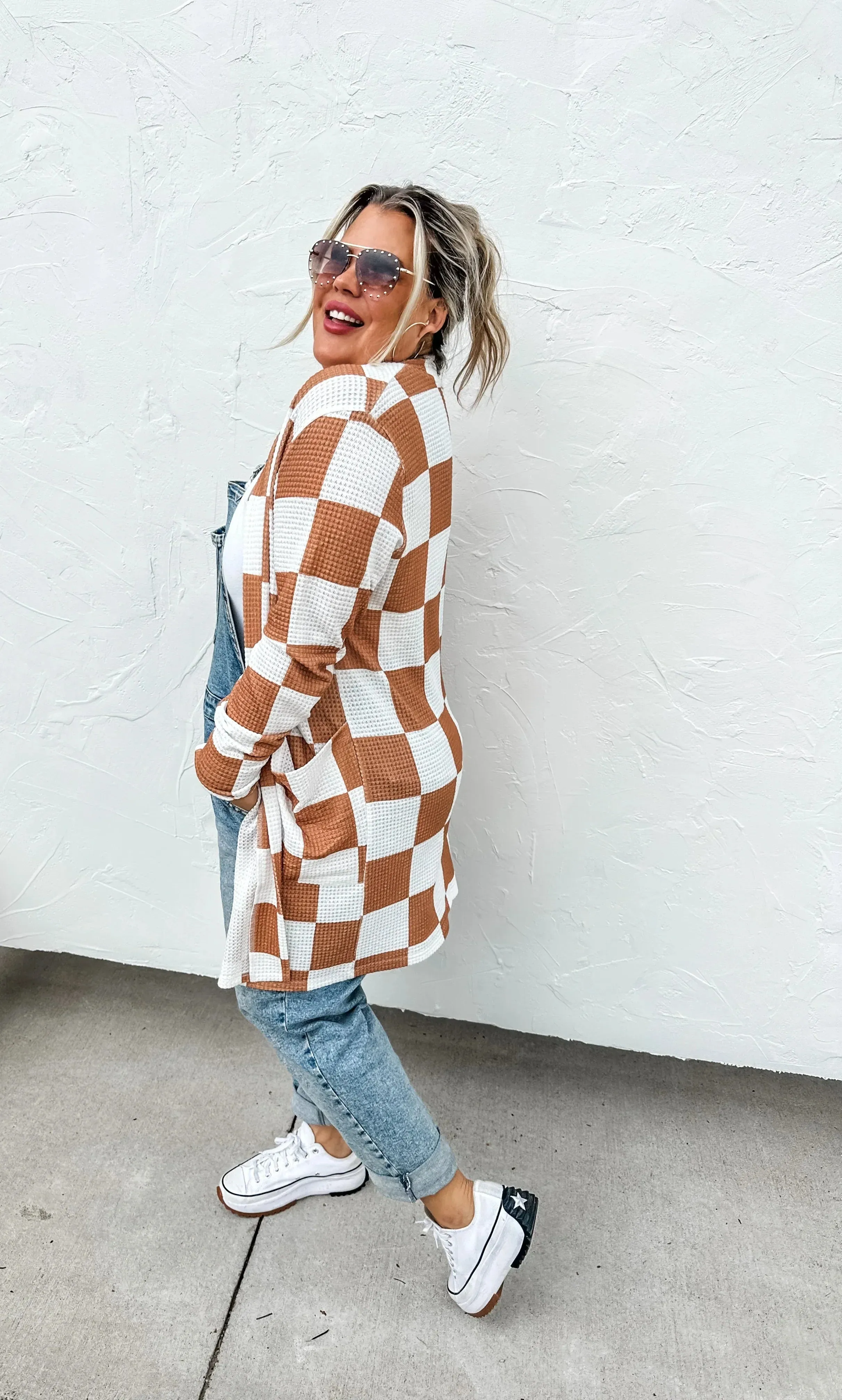 Blakeley Checkered Print Lola Cardigan