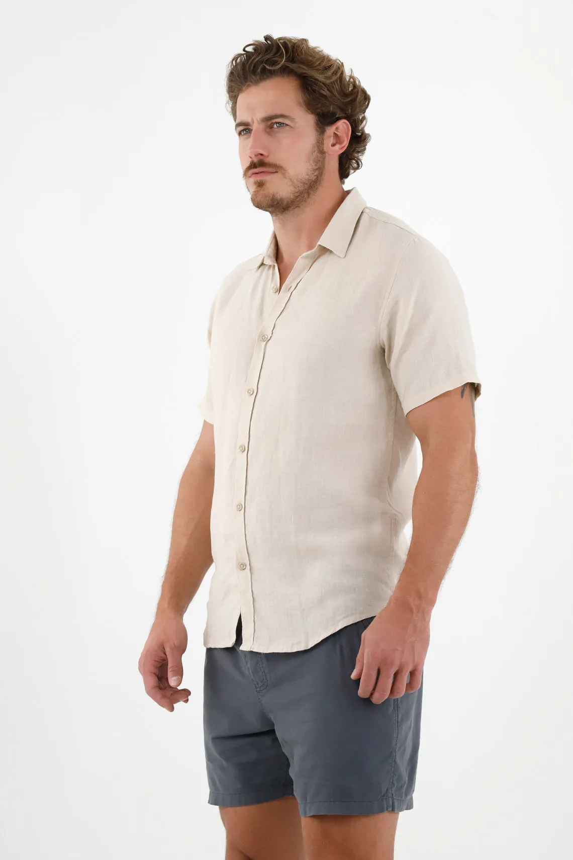 Camisa crudo en 100% lino para hombre