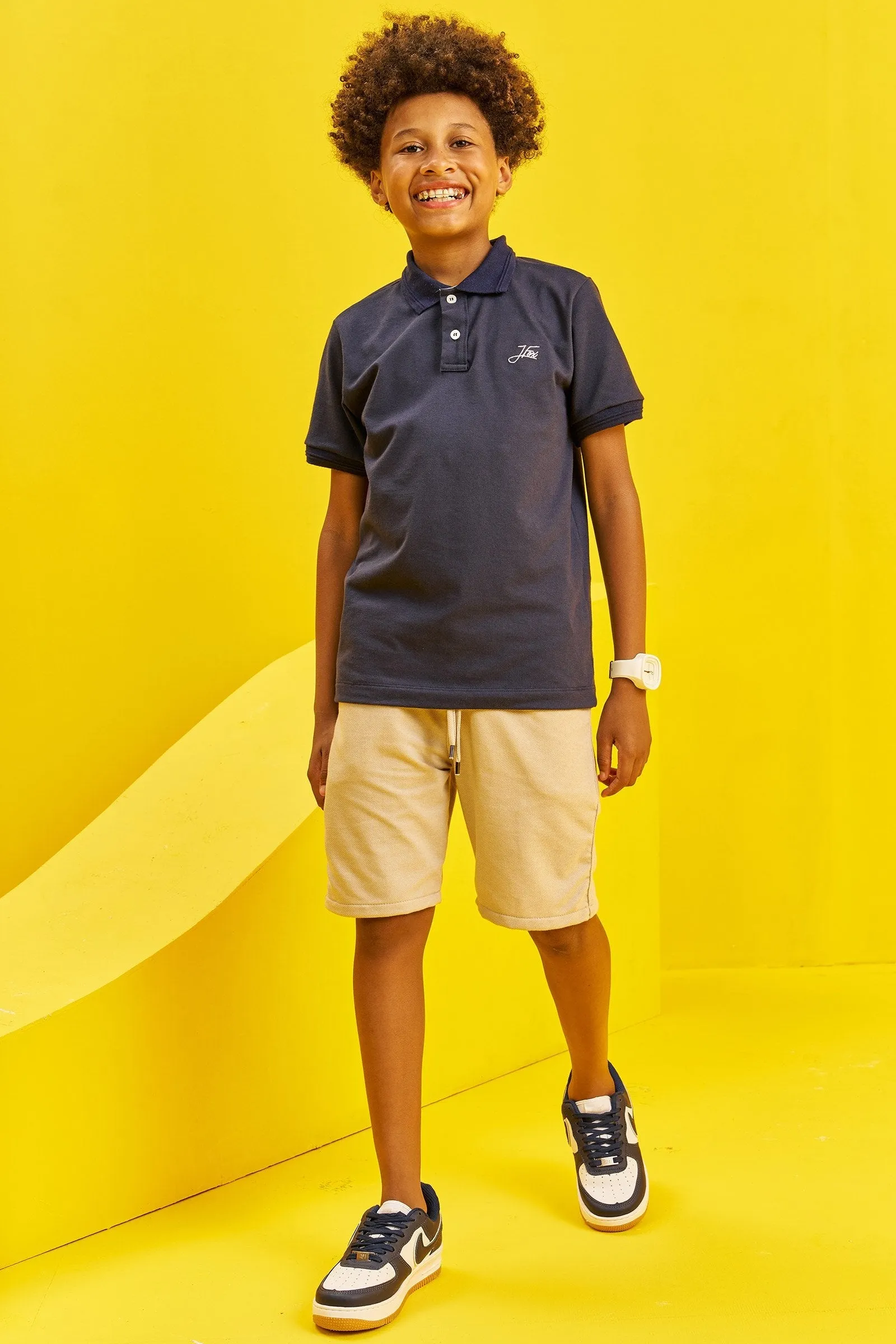 Camisa Polo em Piquet com Elastano  73613 Johnny Fox