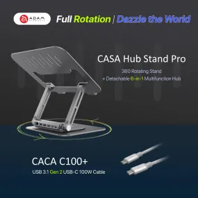 CASA Hub Stand Pro USB-C 6-in-1 Laptop Stand Hub   CASA C100  - USB-C to USB-C 100W Cable (1M)