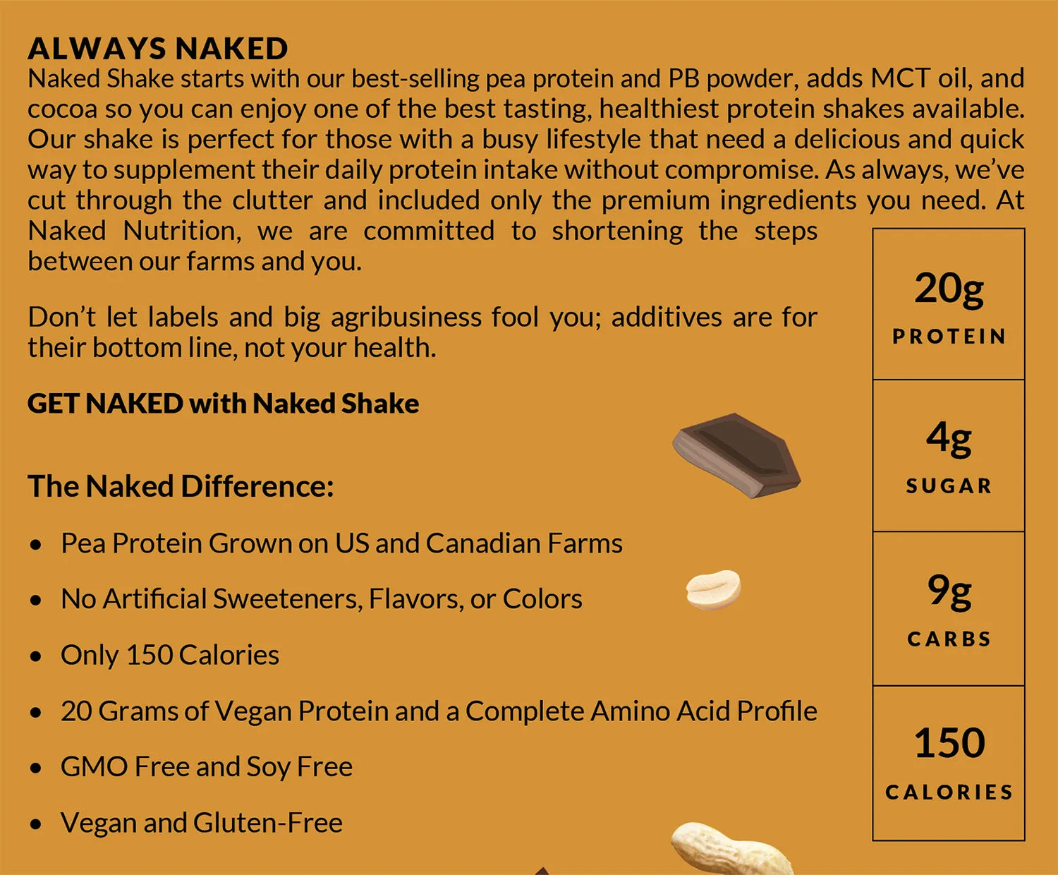 Chocolate PB Protein Shake | Naked Shake - 30 Servings