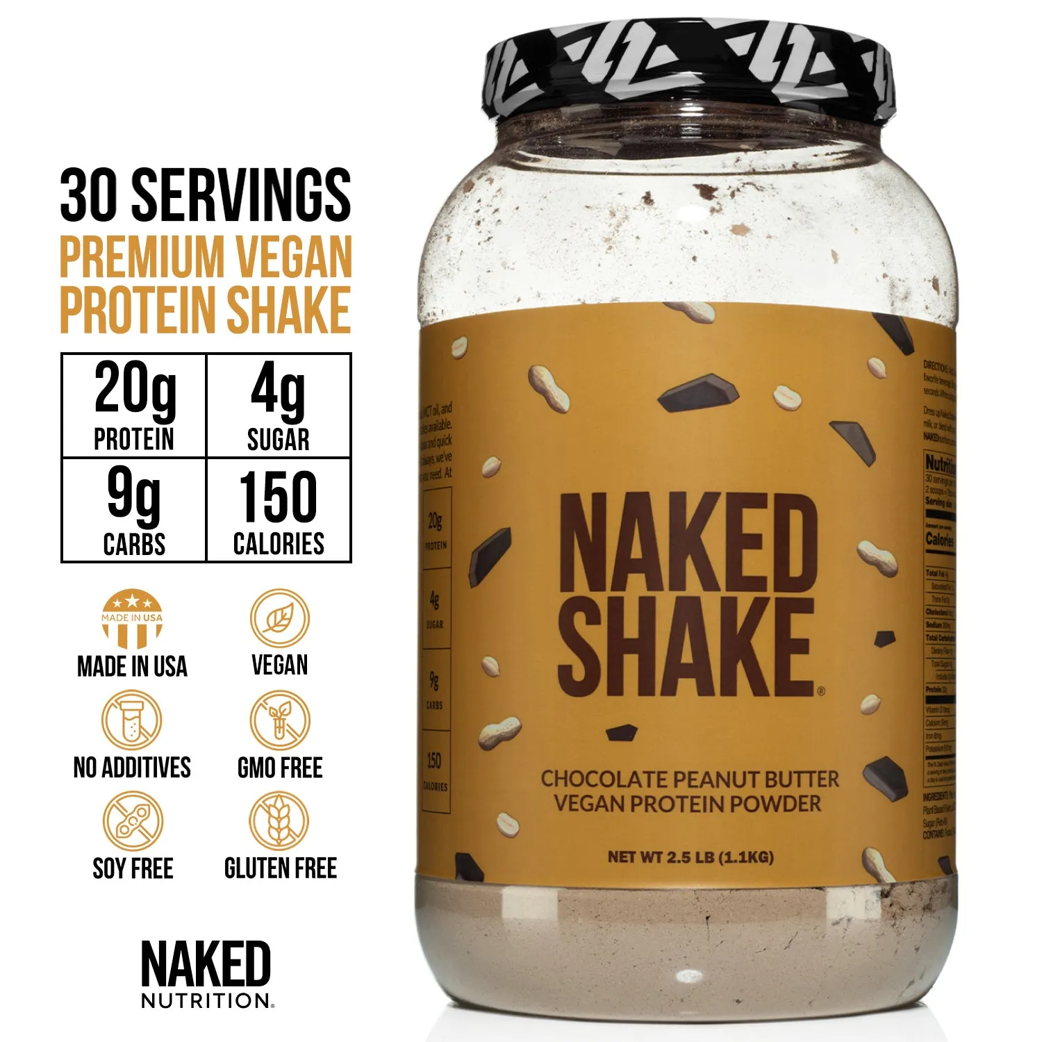 Chocolate PB Protein Shake | Naked Shake - 30 Servings