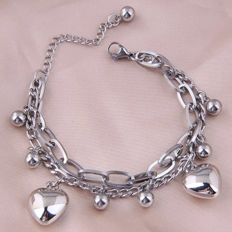 Chunky Heart String Bracelet