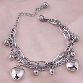 Chunky Heart String Bracelet