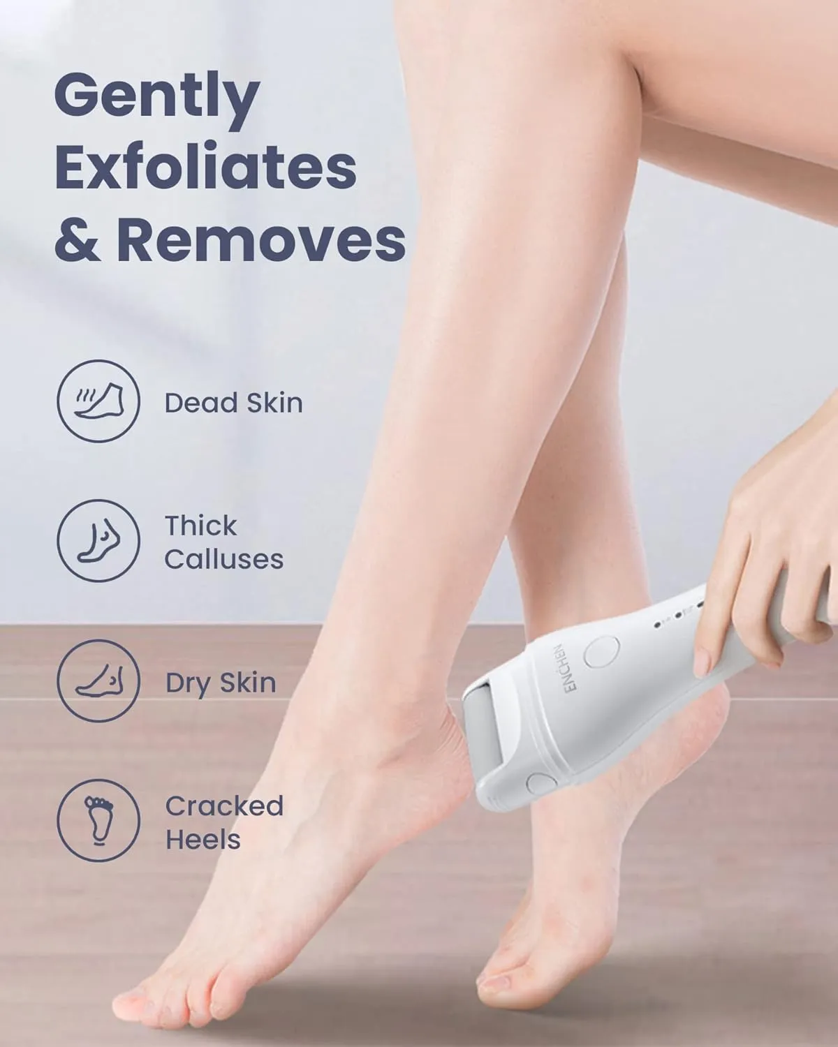 Electric Foot Spa, Callus Remover with 3 Roller Heads, Waterproof Electric Foot Grinder