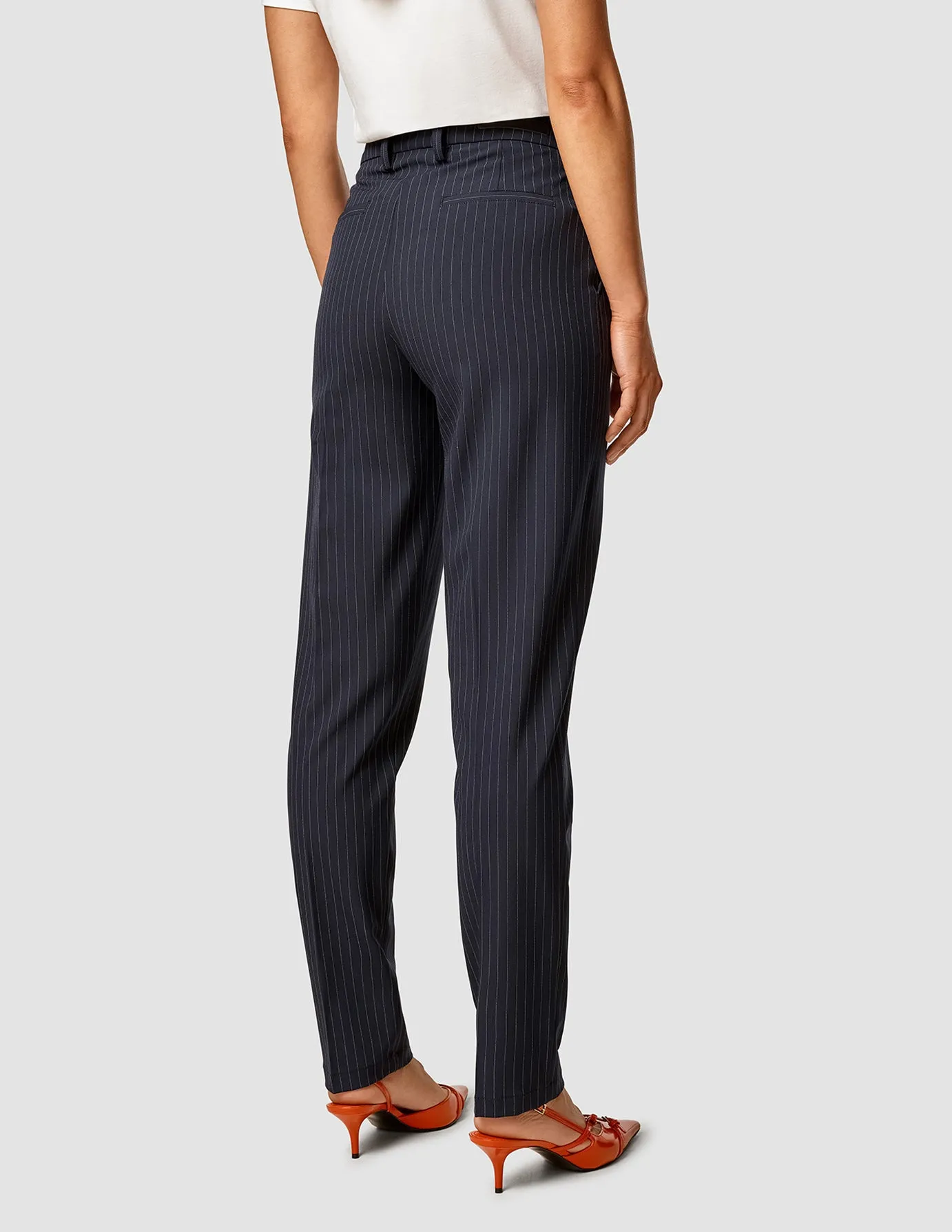 Essential Pants Tapered Navy Pinstripe