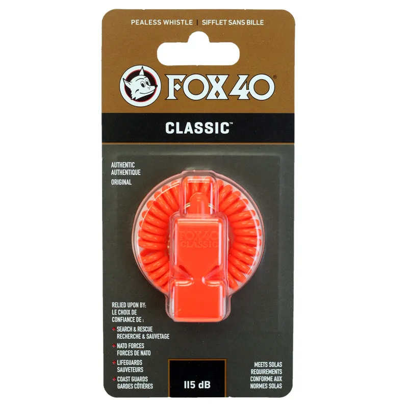 Fox 40 Classic Pealess Whistle w/ Coil