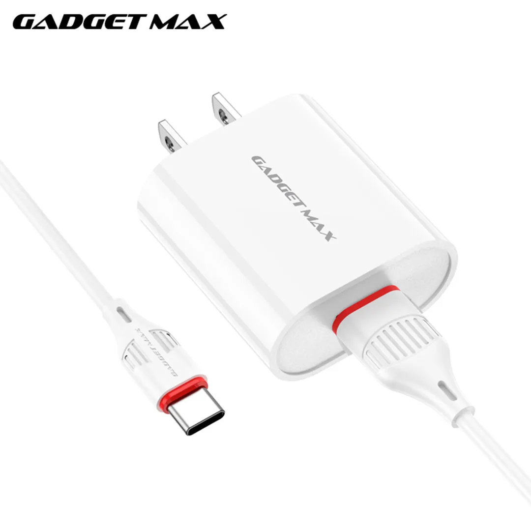 GADGET MAX GC02 TYPE-C 2.4A SINGLE USB PORT SPEEDY TYPE-C CHARGER SET(1USB)(2.4A)(1M)