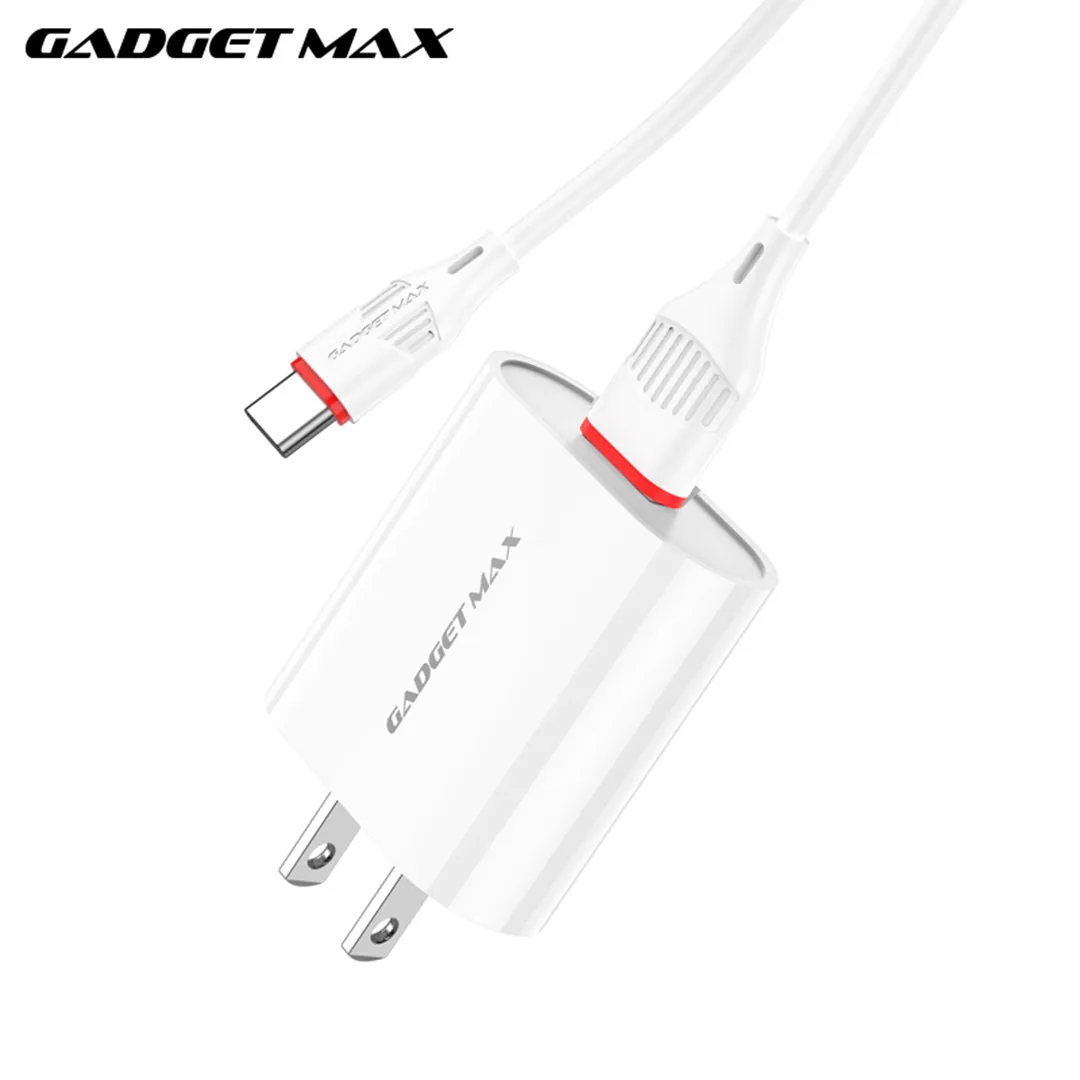 GADGET MAX GC02 TYPE-C 2.4A SINGLE USB PORT SPEEDY TYPE-C CHARGER SET(1USB)(2.4A)(1M)