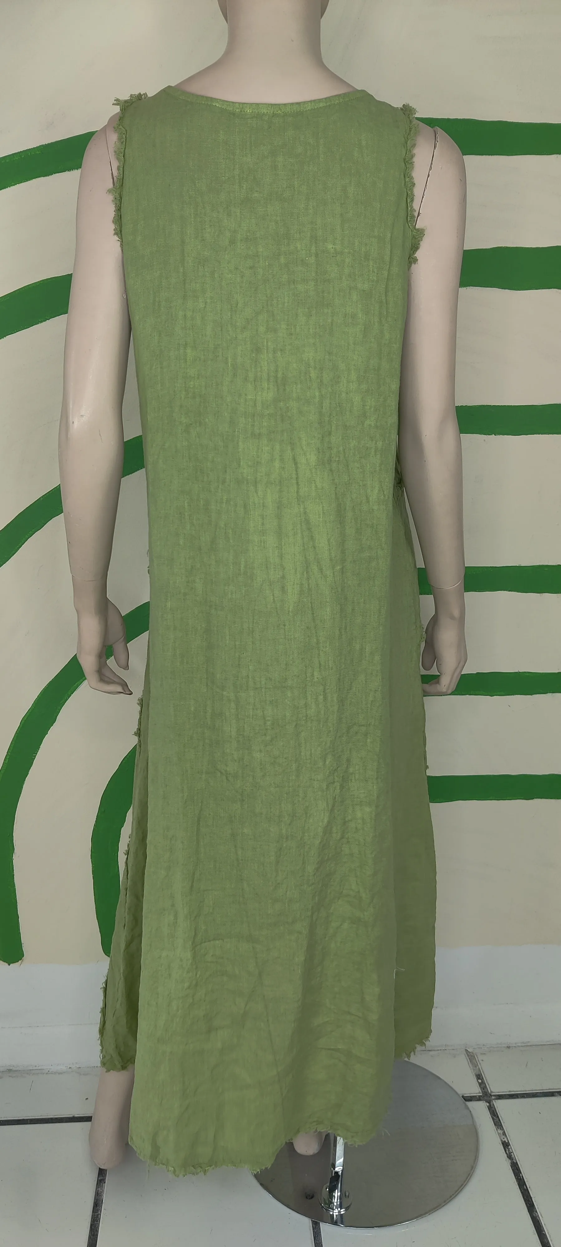 Green OS Linen Dress