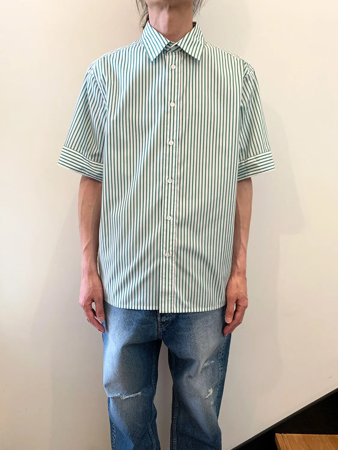 MADISONBLUE  RELAXED FIT S/S SH STRIPE