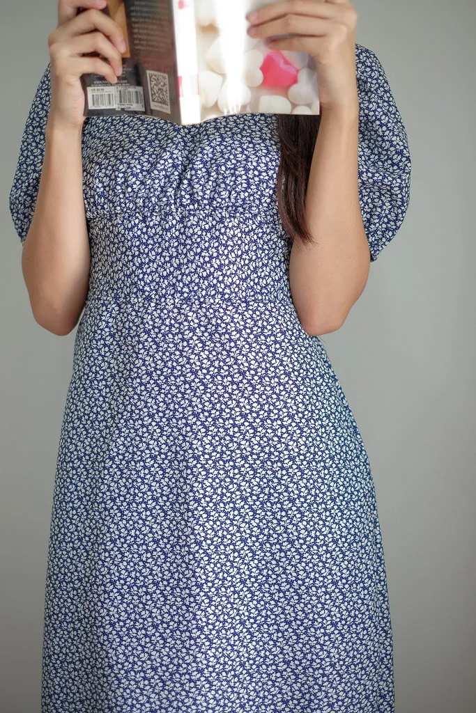 Madox Midi Dress - navy blue floral