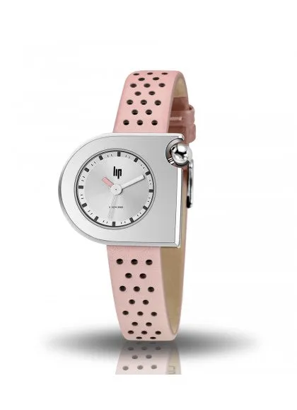 Montre Lip - Mach 2000 mini bracelet cuir rose