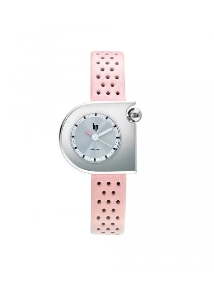 Montre Lip - Mach 2000 mini bracelet cuir rose