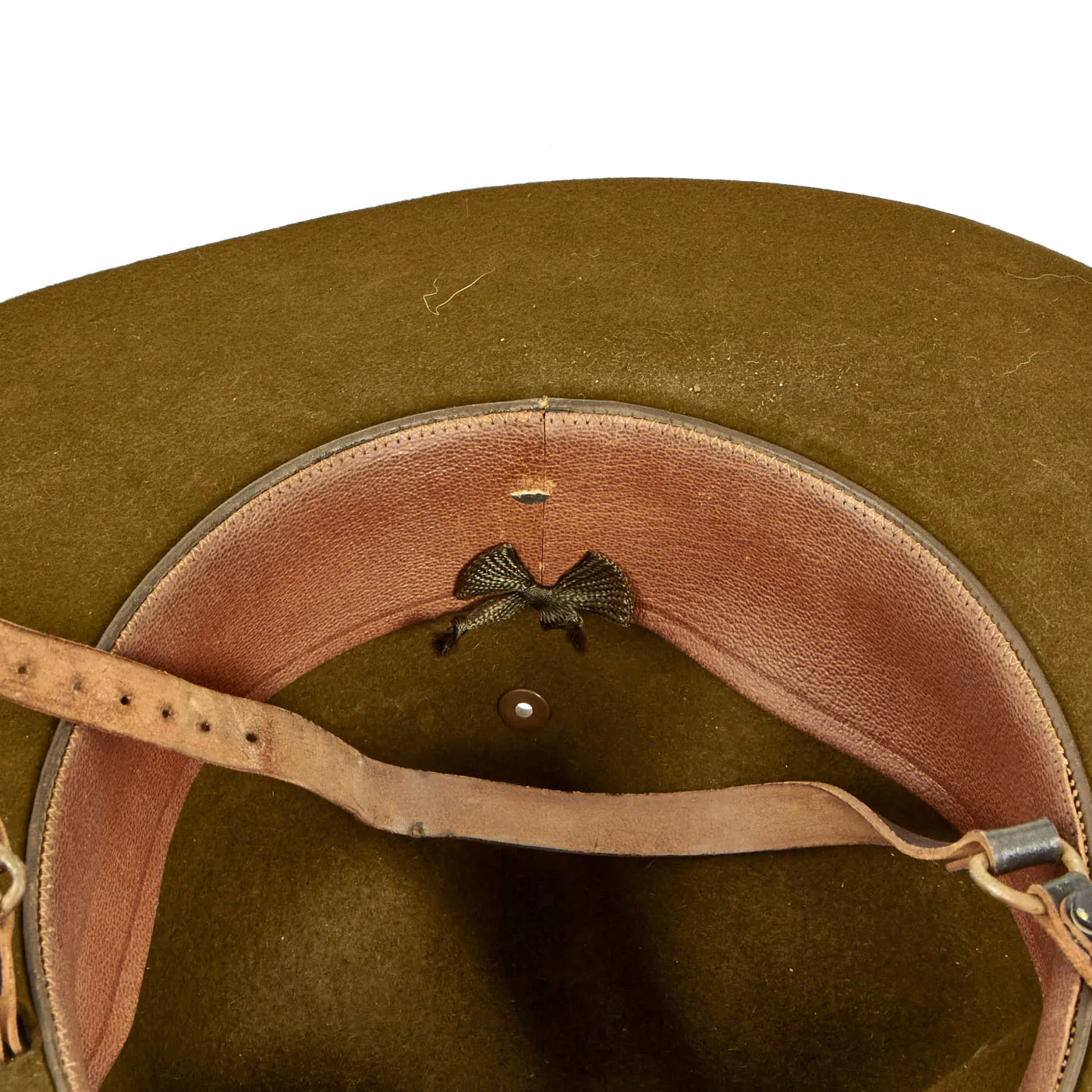 Original U.S. Early WWII USMC Officer’s Campaign Hat with Officer Cord, Original Chinstrap and EGA