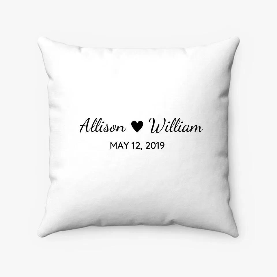 Personalized Couple Pillow With Custom Names And Date