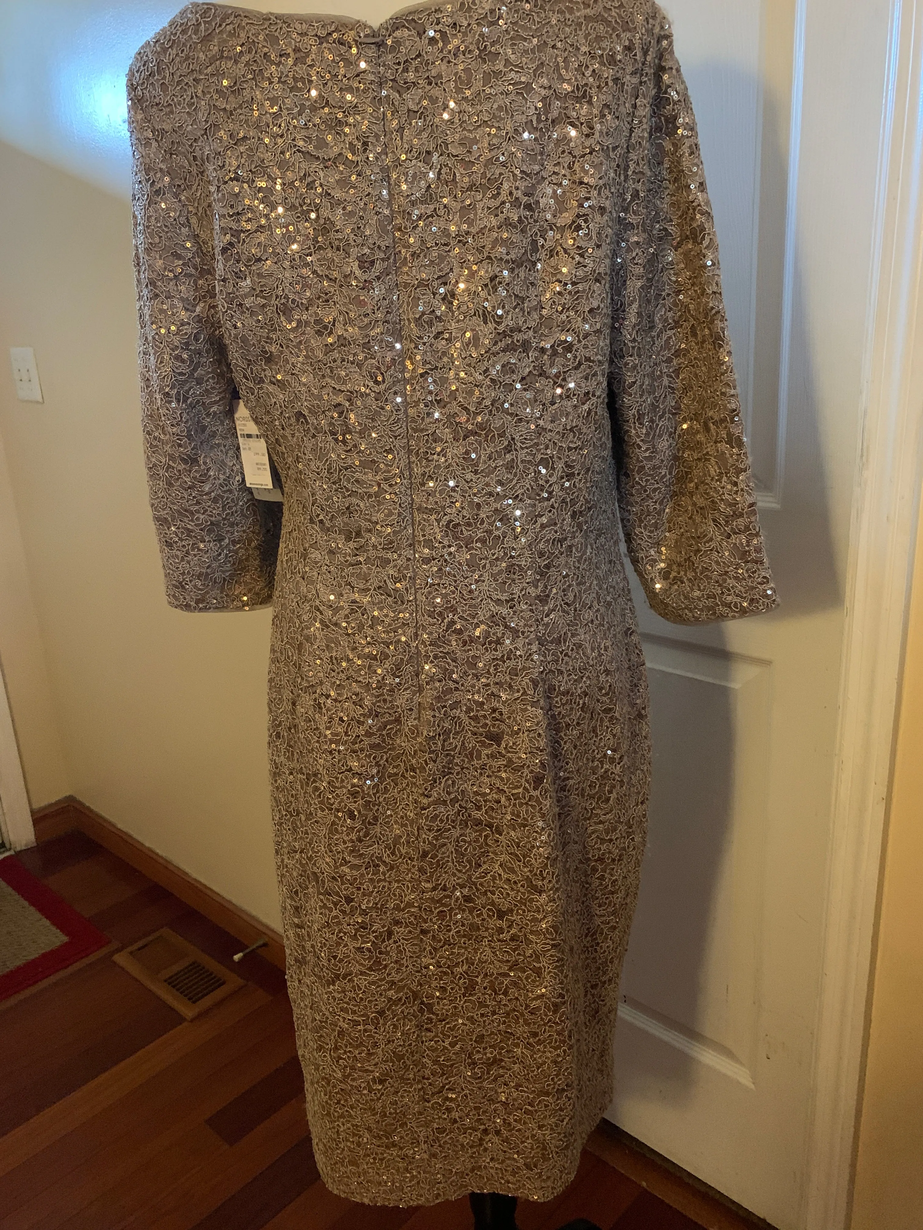 PL-Alex Evenings Champagne Sequin Dress