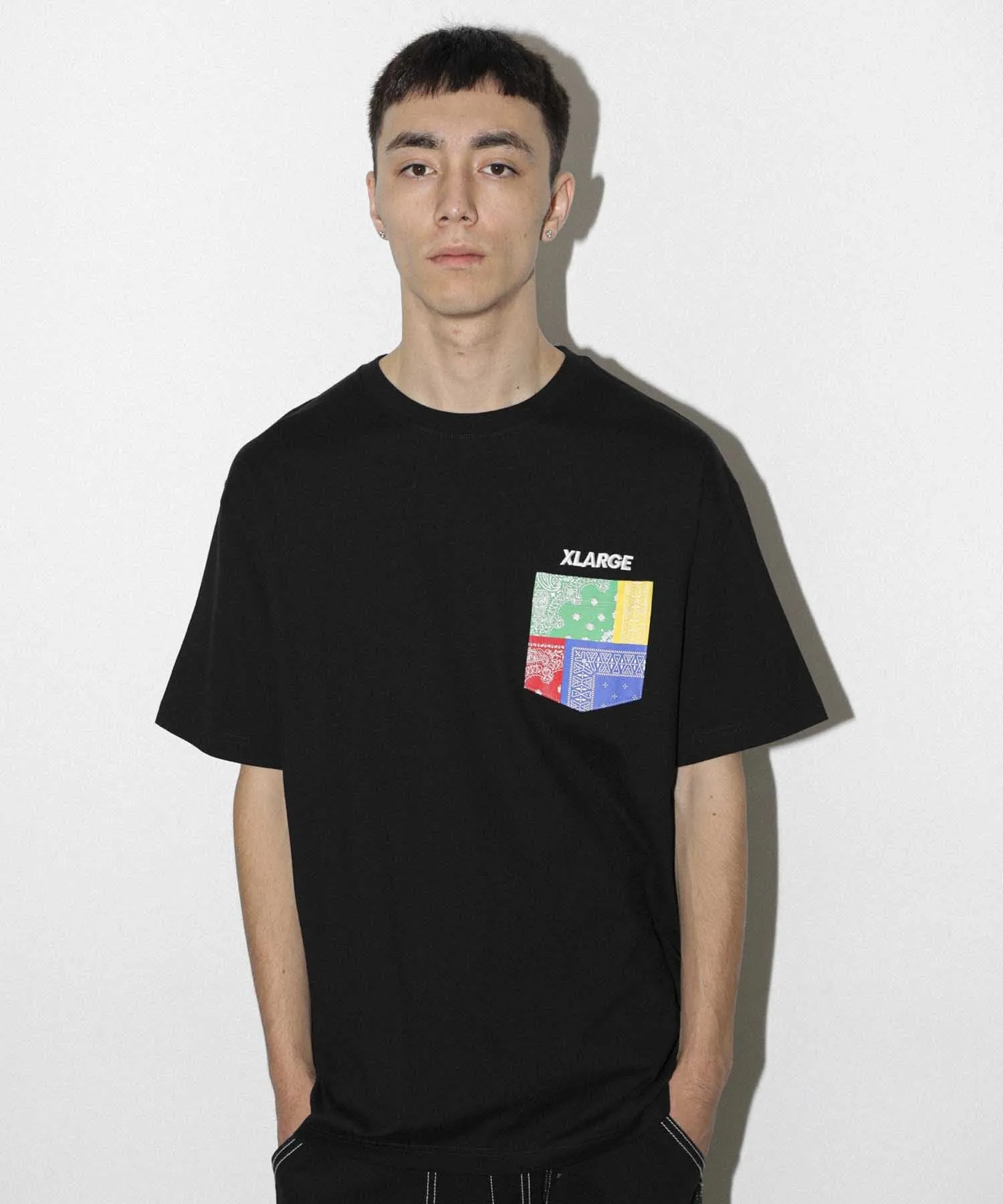 S/S PAISLEY SLANTED OG POCKET TEE