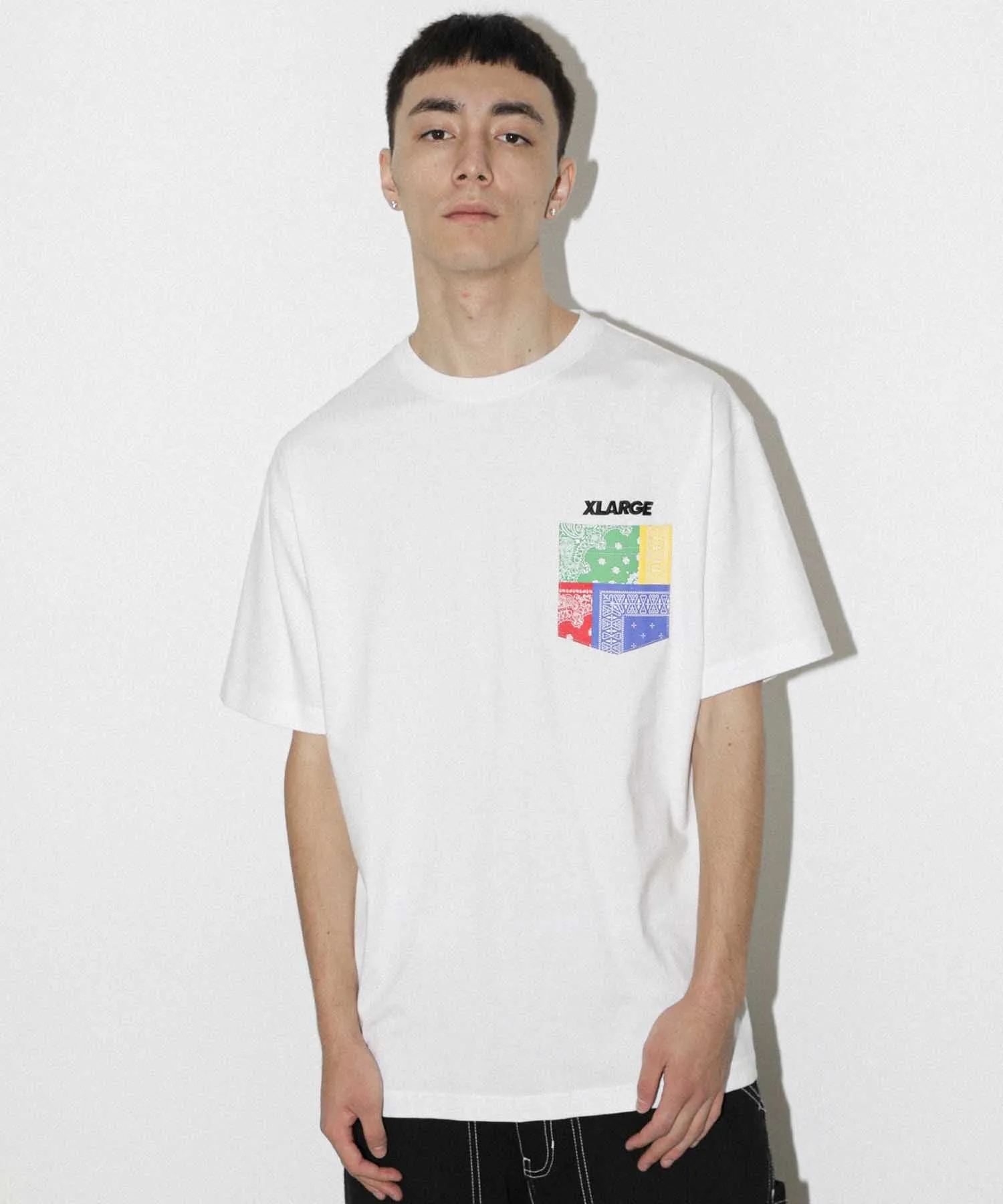 S/S PAISLEY SLANTED OG POCKET TEE