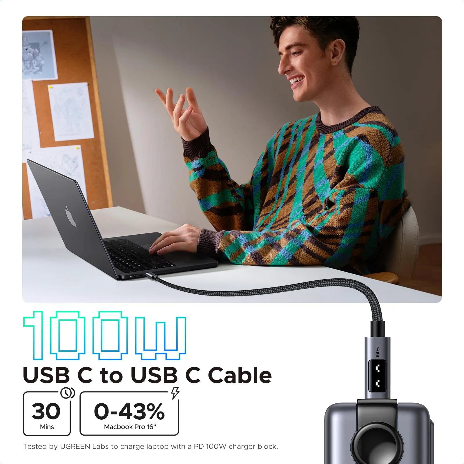 UGREEN Uno USB-C to USB-C Cable 100W