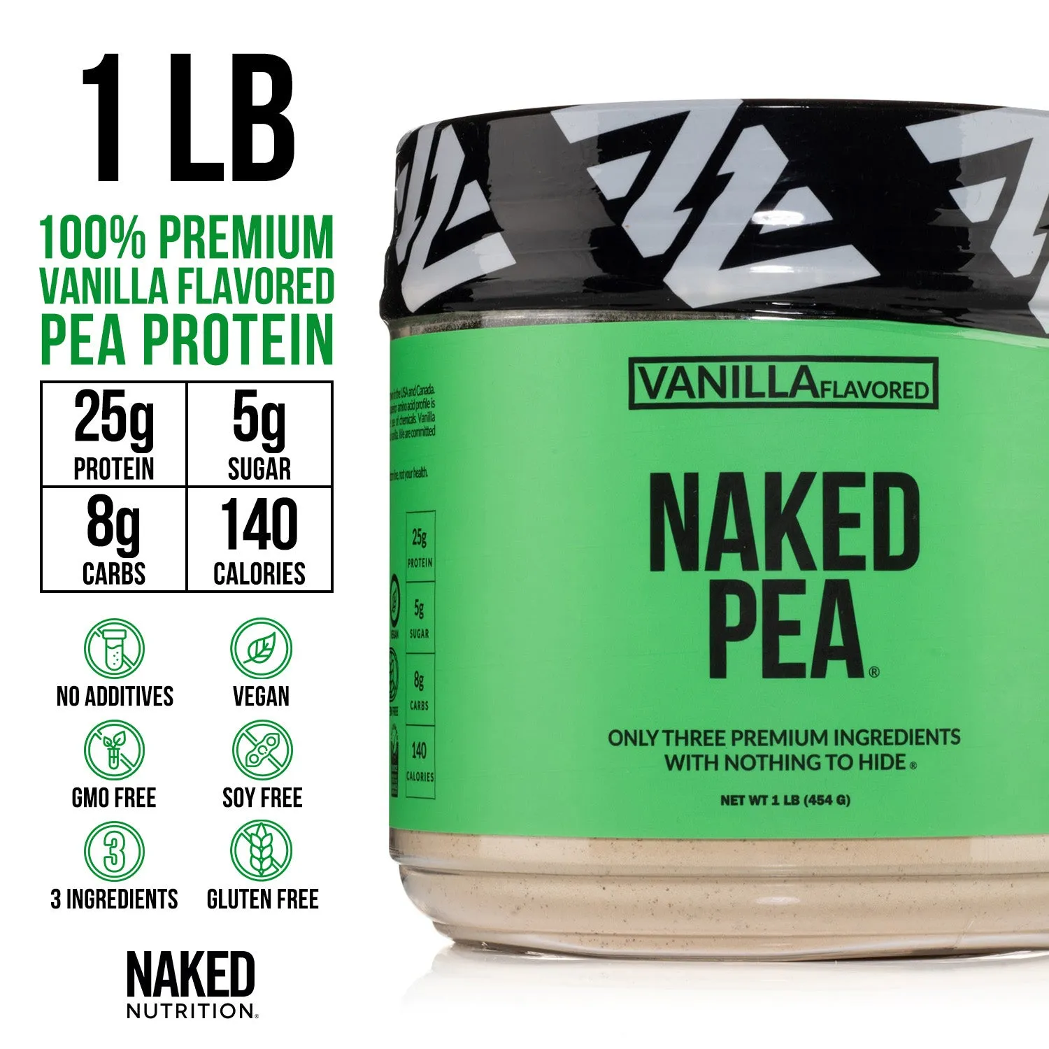 Vanilla Pea Protein Powder | Naked Vanilla Pea - 1LB