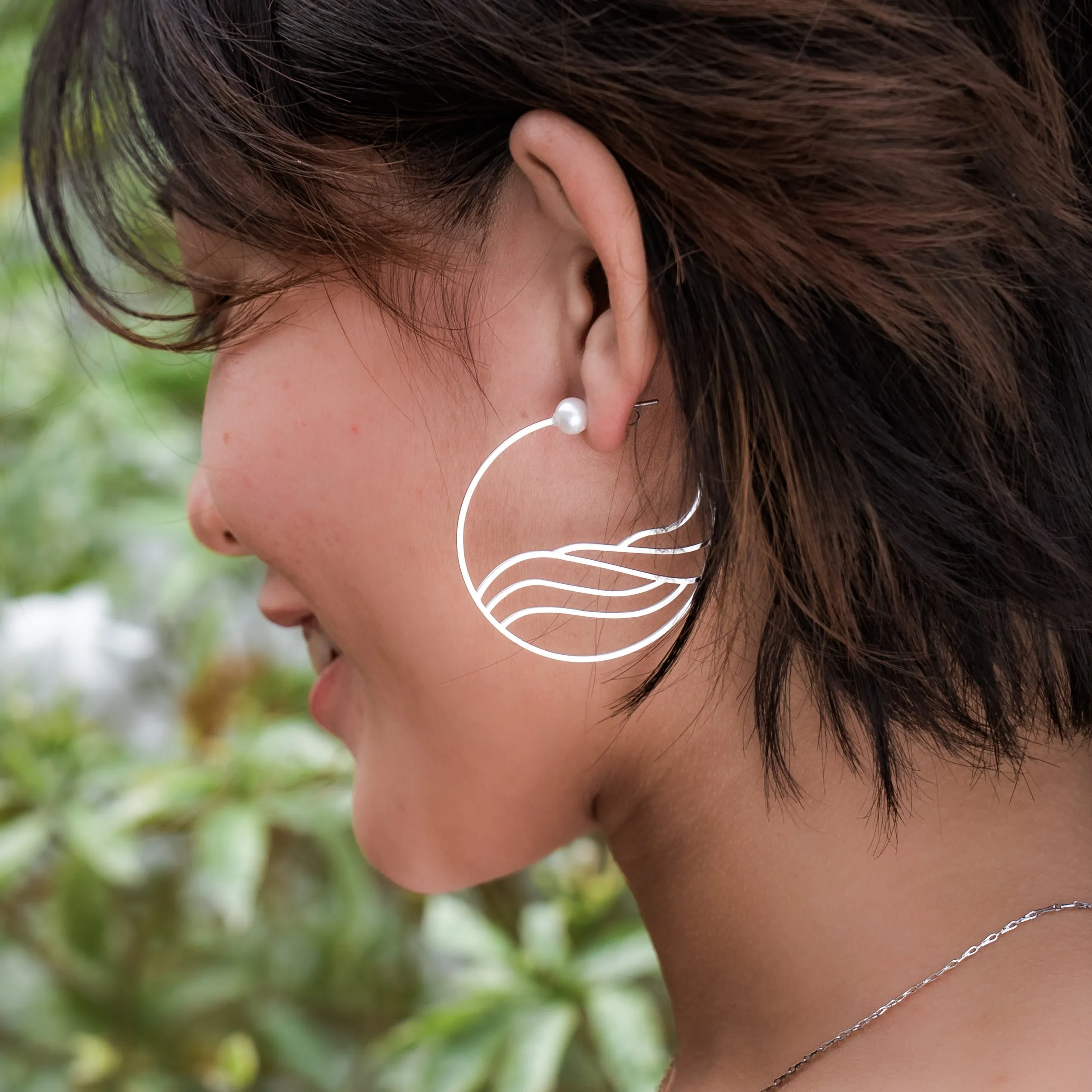 Walk on Water Hoop Earrings