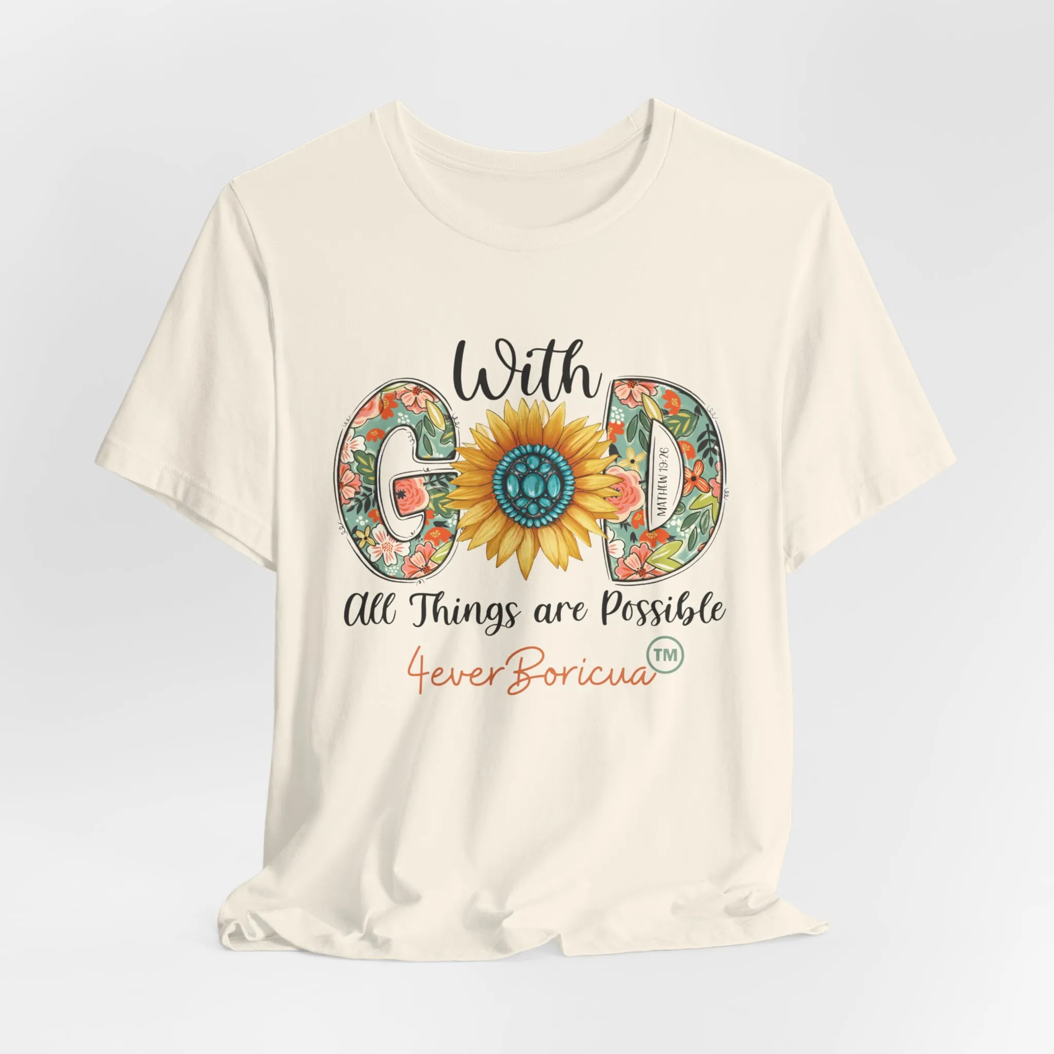 WITH GOD ALL THINGS ARE POSSIBLE Unisex Puerto Rico Shirt 4everBoricua™️